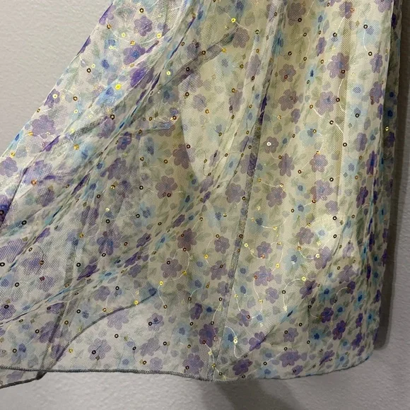 Lucy in the Sky Mesh Sequin Floral Babydoll Dress - Picture 10 of 13